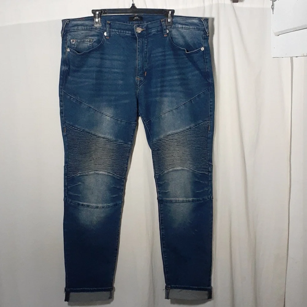 True Religion Jeans Men Size 40 Rocco Relaxed Skinny Denim Grunge Street…